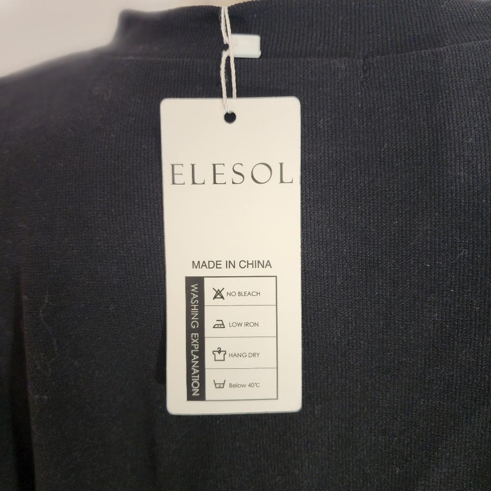 ELESOL Mock Neck Long Sleeve Black Size XL Shirt - Picture 9 of 10
